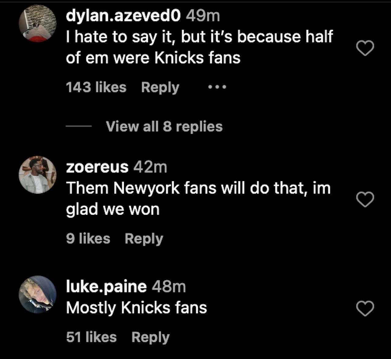 Fans react - Instagram